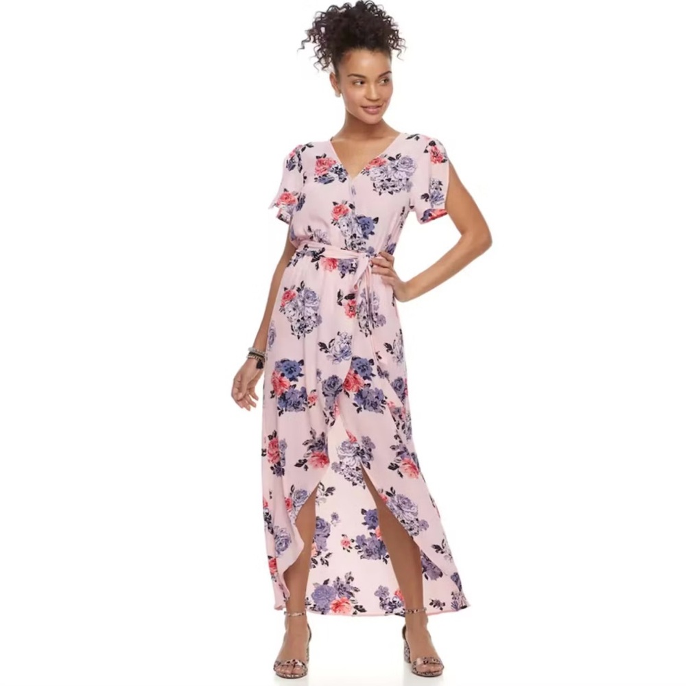 Candies- Floral Maxi Dress in Pink